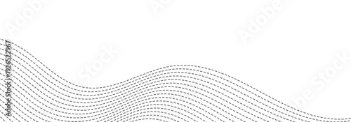 Abstract Wavy Dashed Line Background with Fluid Flowing Curves for Modern Graphic Design, Corporate Tech Branding, and Elegant Presentation Backdrop Vector Illustration