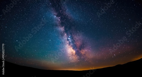 Starry night sky artwork with illuminated space and vivid abstract colors