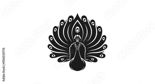 Elegant peacock illustration with majestic feathers and flowing design elements, showcasing artistic beauty