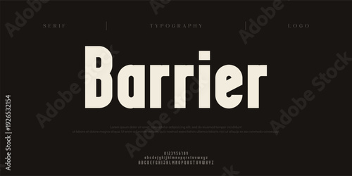 Barrier, Creative digital abstract sport modern alphabet logo font. Typography bold typeface for sport, technology, digital, future creative logos fonts. vector illustration

