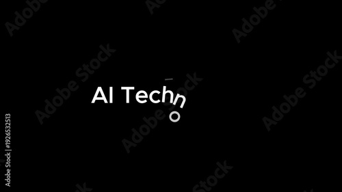 A futuristic video showcasing AI technology with a sleek black background and white text