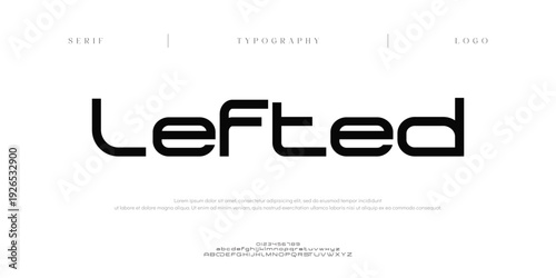 Lefted, Creative digital abstract modern alphabet fontsand numbers. Typography electronic digital game music future creative urban font design concept. vector illustraion
