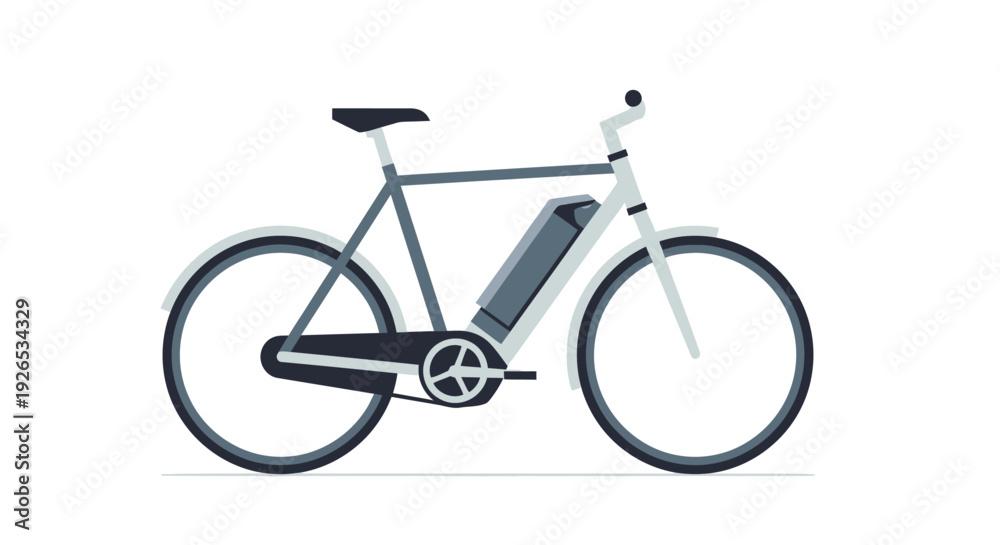Fototapeta premium Modern Electric Bicycle with Sleek Design and Battery Pack.