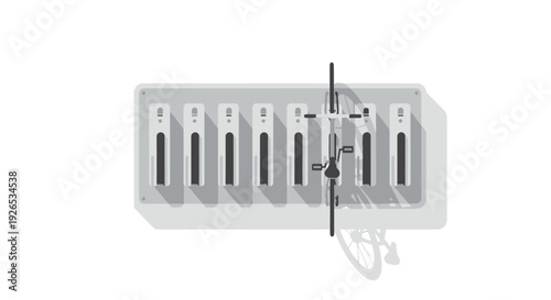 Modern electric door lock system with keypad and key.