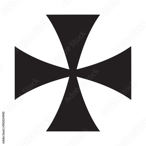 A stark black iron cross symbol against a plain white background