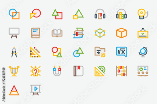 School Color Icon Set