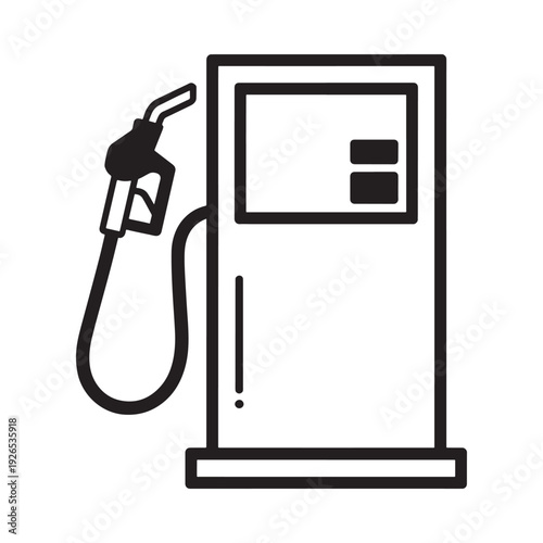 A simple black and white illustration of a gas pump for vehicle refueling