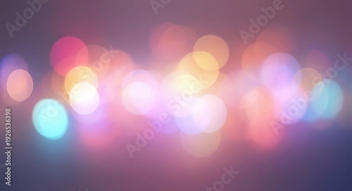 Bright multi hue light bokeh creating abstract copy space background
