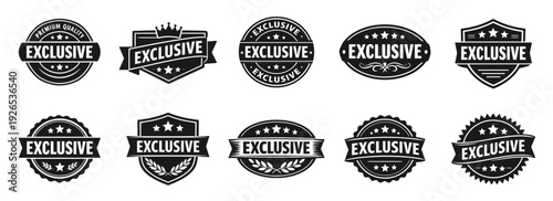 Exclusive badge in black. Premium emblem highlighting uniqueness and high quality products