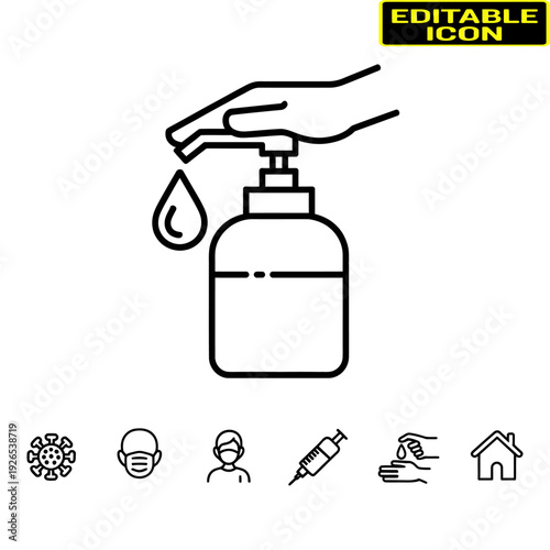 Illustration of hand sanitizer usage and its importance in preventing disease spread Vector, illustration