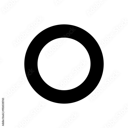Minimalist Black Hollow Circle Icon