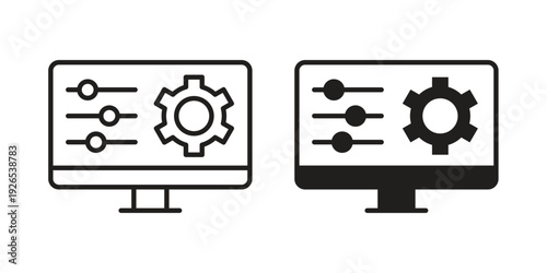 Admin panel icons for templates, web design and infographics