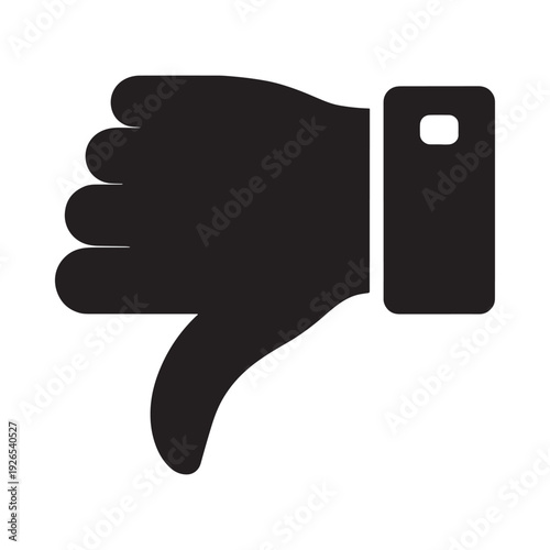 A monochrome illustration of a hand displaying a disapproval gesture