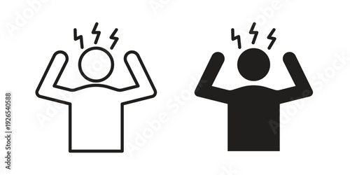 Angry human icons for templates, web design and infographics