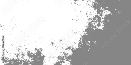 Vintage black ink splatter and grunge paint splashes create an abstract floral border design with a dirty vector texture on old paper wallpaper