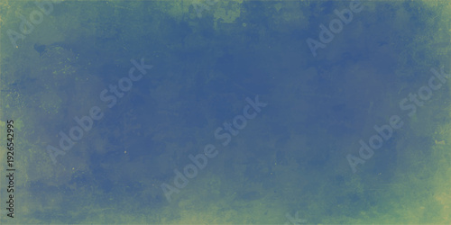 Vintage blue and green abstract grunge watercolor background with a rough textured paper pattern and aged paint on a blank canvas backdrop for retro wall art design