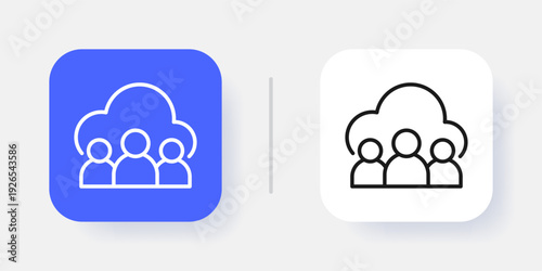 Cloud Service UI Button Icon with Active and Inactive States for Web and App Interface