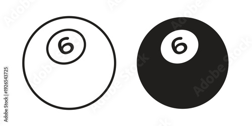 Billiard ball icons for templates, web design and infographics