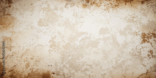 Vintage beige parchment with an aged grunge texture and a brown marble pattern creates a blank antique paper background for a weathered stone design surface