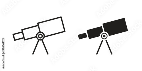 Boat Telescope icons for templates, web design and infographics
