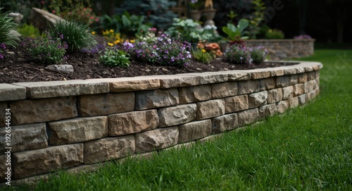 Erecting a durable retaining wall designed from interlocking stones to preserve soil and beautify garden