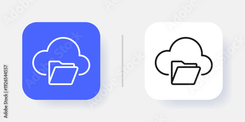 Cloud Service UI Button Icon with Active and Inactive States for Web and App Interface