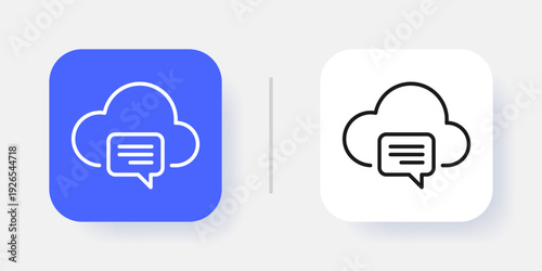 Cloud Service UI Button Icon with Active and Inactive States for Web and App Interface