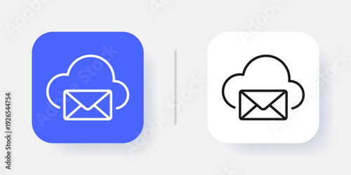 Cloud Service UI Button Icon with Active and Inactive States for Web and App Interface