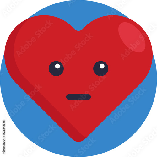A heart that feels unsure or emotionally conflicted, expressing mixed feelings in a loving situation.