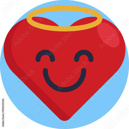 A smiling face with a halo above its head, used to show innocence, sweetness, or playful “I did nothing wrong” energy.