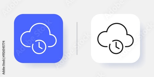 Cloud Computing UI Button Icon with Active and Inactive States – Modern SaaS Dashboard Interface Element