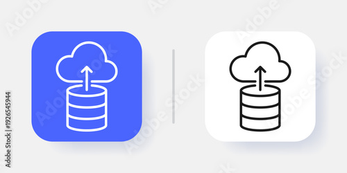 Cloud Computing UI Button Icon with Active and Inactive States – Modern SaaS Dashboard Interface Element
