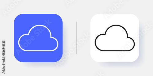 Cloud Computing UI Button Icon with Active and Inactive States – Modern SaaS Dashboard Interface Element