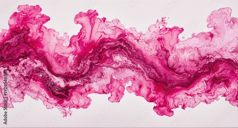 Obraz premium Pink ink water design in abstract oil painting highlighting marble style color fusion