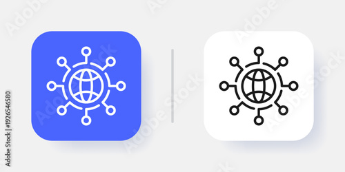 Cloud Computing UI Button Icon with Active and Inactive States – Modern SaaS Dashboard Interface Element