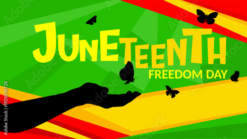 Juneteenth banner. Freedom day. Juneteenth Independence Day.	