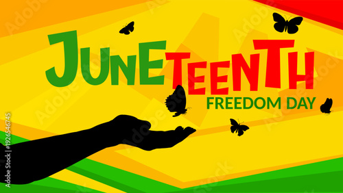 Juneteenth banner. Freedom day. Juneteenth Independence Day.	