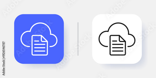 Cloud Computing UI Button Icon with Active and Inactive States – Modern SaaS Dashboard Interface Element