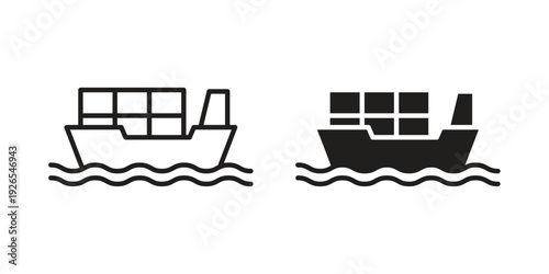 Cargo Ship icons for templates, web design and infographics
