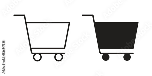 Cart icons for templates, web design and infographics