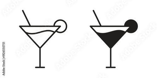 Cocktail icons for templates, web design and infographics