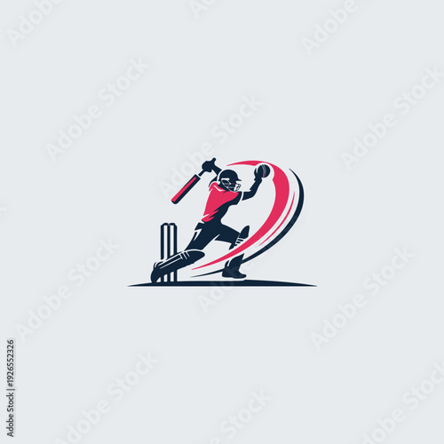 batsman vector with shot 