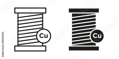 Copper icons for templates, web design and infographics