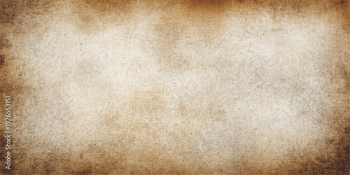 A vintage brown parchment paper texture features an aged and stained grunge design with a blank, worn sheet pattern that creates a damaged antique background