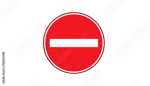 Free Download No entry traffic sign icon in flat red circular design vector illustration - GFXLoad