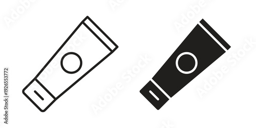 Cream tube icons for templates, web design and infographics