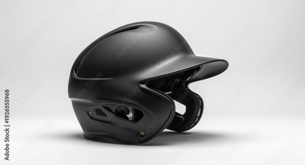 Fototapeta premium black baseball helmet isolated on white background