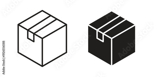 Delivering box icons for templates, web design and infographics
