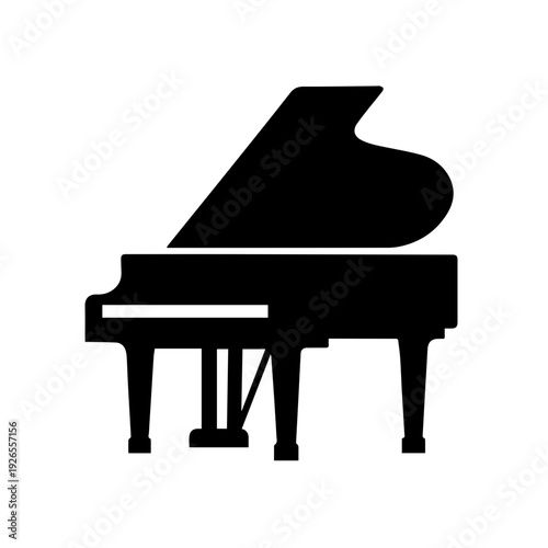 Grand Piano Silhouette Emblem