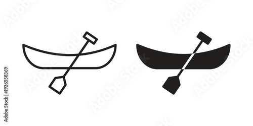Canoe icons simple design. Vector illustration for web ui